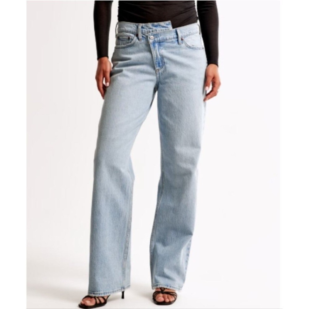 Abercrombie & Fitch The Baggy Jeans Womens 27‎ 4 Blue Low Rise Curve Love